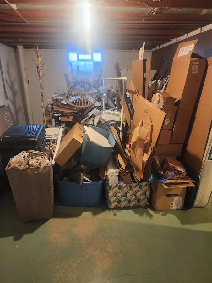 Roll-off dumpster container at job site for 15 Yard Dumpster Rental in Scriba